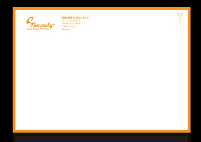 Sincerely's C5 Envelope Design